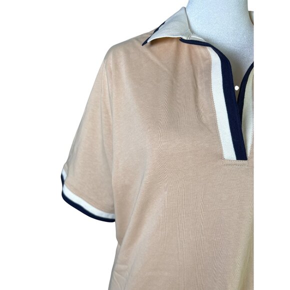 Tuckernuck Hutton Polo Dress Tan Navy Size XXL / 16 NWT Sporty Mini Cotton $128 - Picture 4 of 11